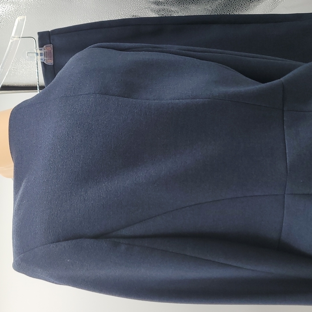 ANNE KLEIN SKIRT & JACKET BLUE SUIT w/LAYERED RUFFLE NECKLINE w/suit bag - Picture 11 of 17